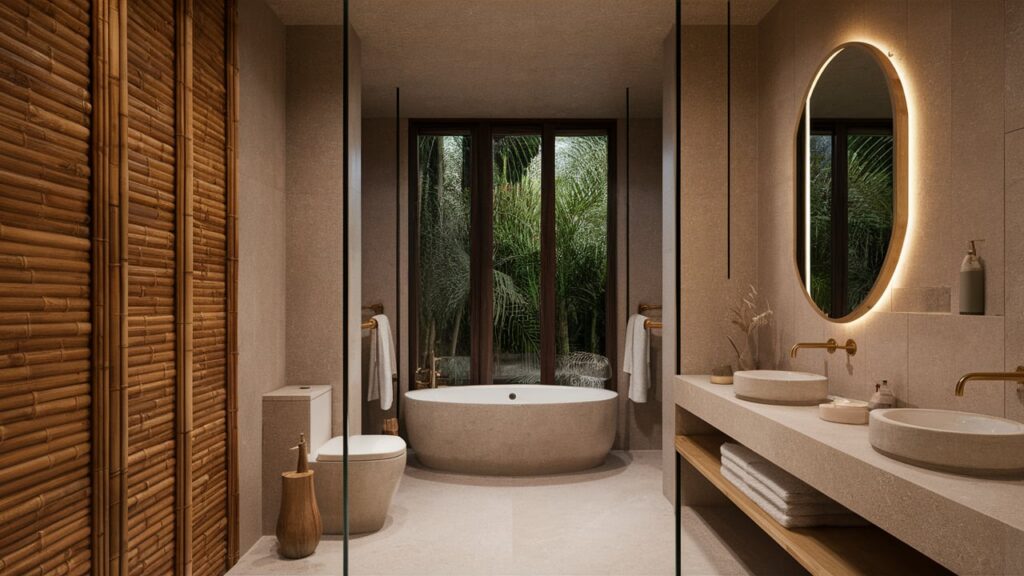 A Zen-inspired minimalist bathroom