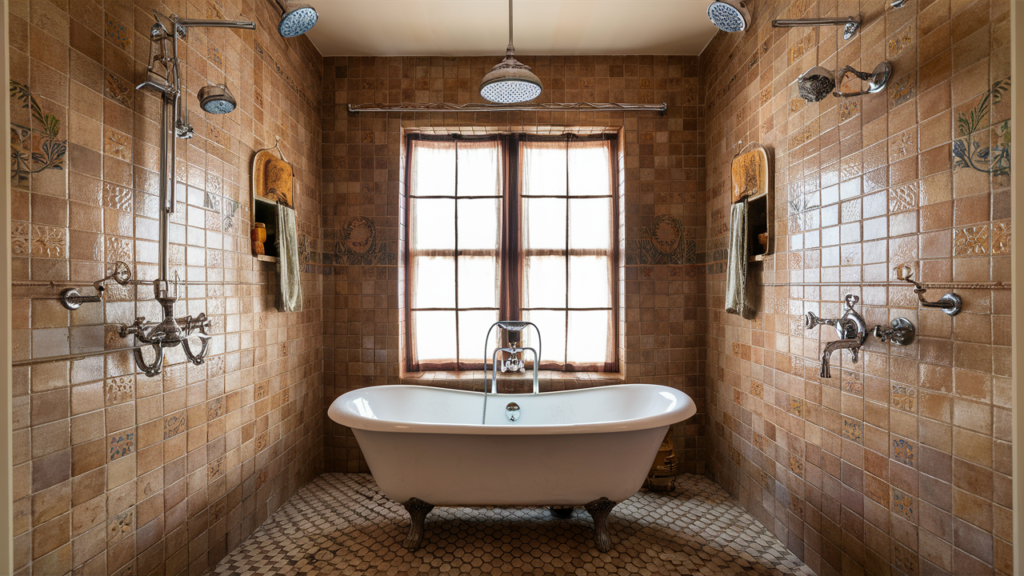 A captivating vintage bathroom design