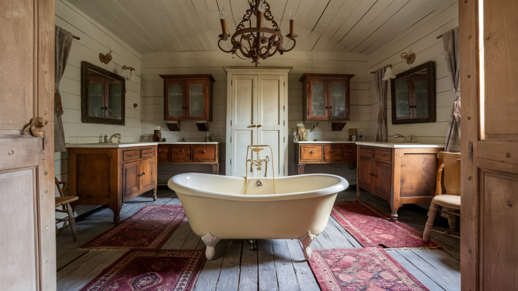 A charming vintage bathroom filled with rustic charm