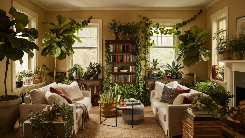 A warm and inviting living room filled with an eclectic mix