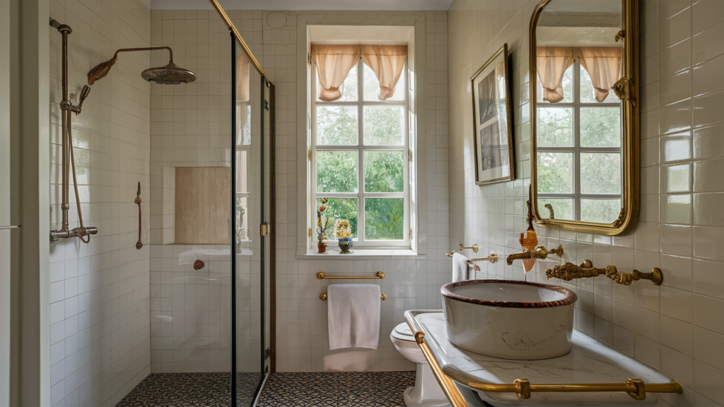 Old-world charm bathroom with vintage