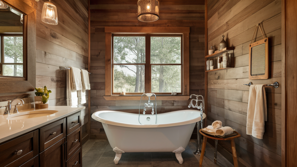 Rustic farmhouse bathroom