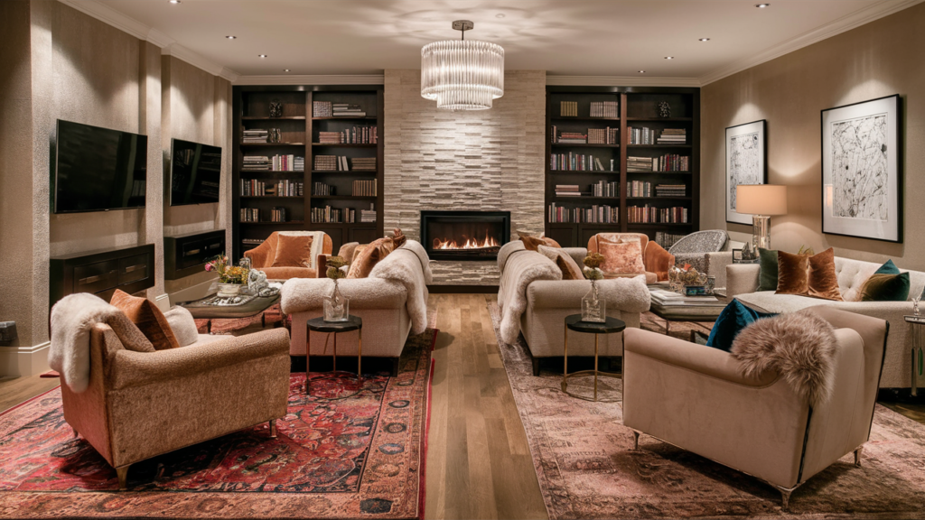 stylish living room featuring a perfect blend of textures