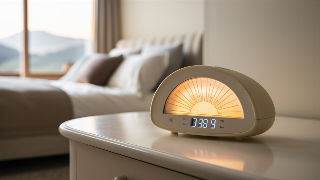 A Beautifully Designed Digital Alarm Clock Resting On A Pristine