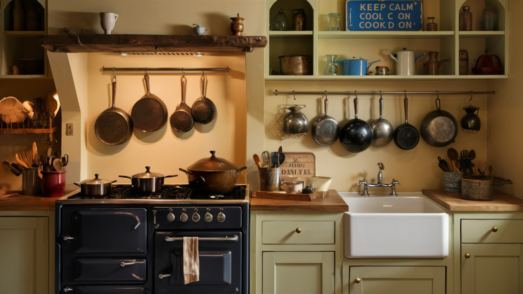 A charming and nostalgic image of a vintage kitchen