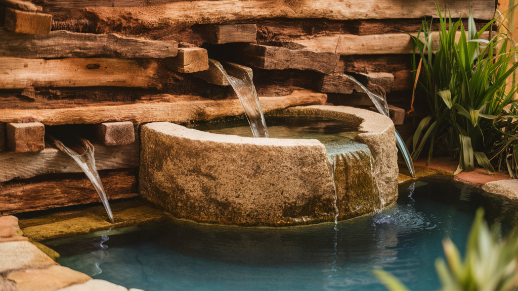 A Charming Rustic Outdoor Water Patio