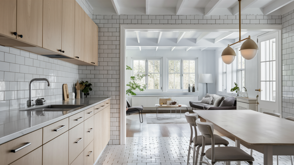 A chic and serene Scandinavian-inspired kitchen