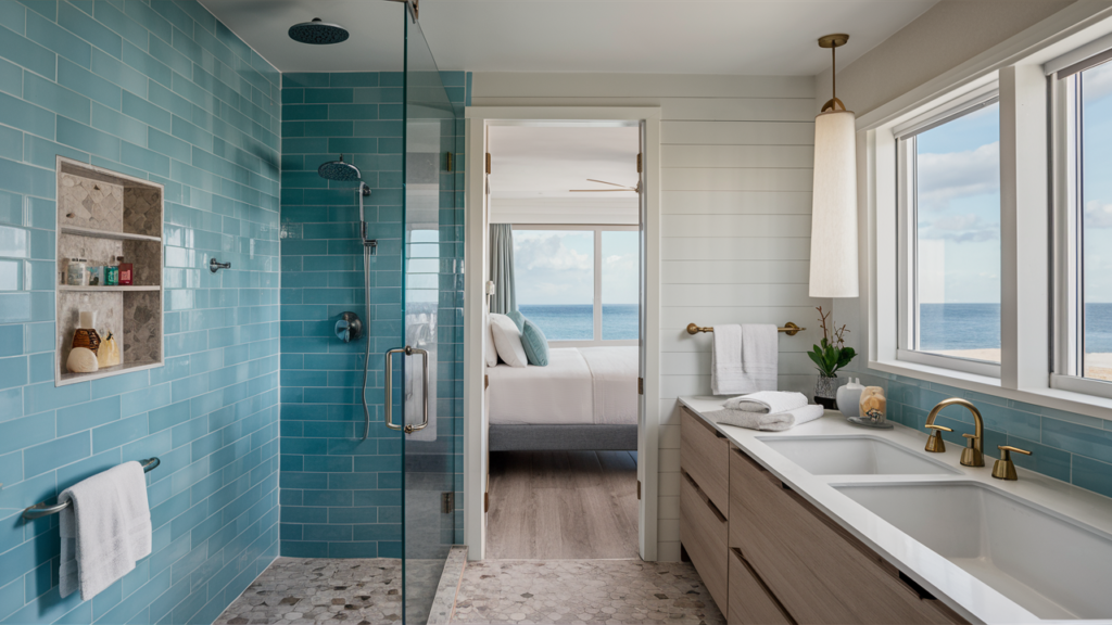 A Coastal-themed Guest Room With An En-suite Bathroom