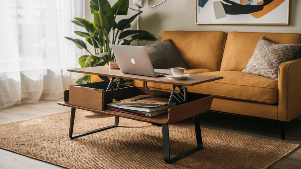 A Coffee Table That Unfolds Into A Work Desk