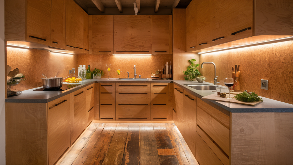 A Cozy And Eco-friendly Kitchen With Sleek