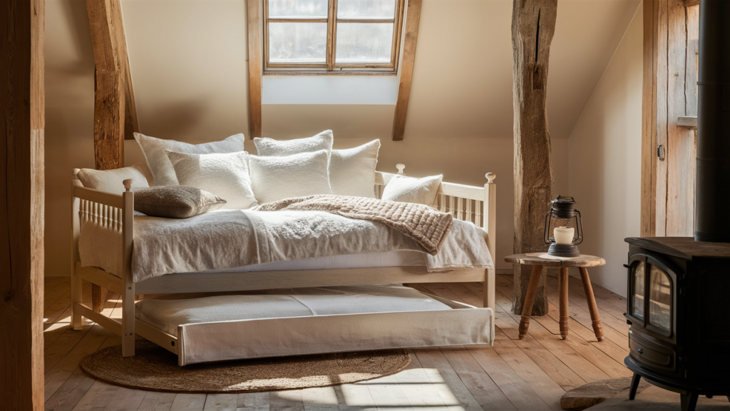 A Cozy, Rustic Scandinavian-inspired Guest Room