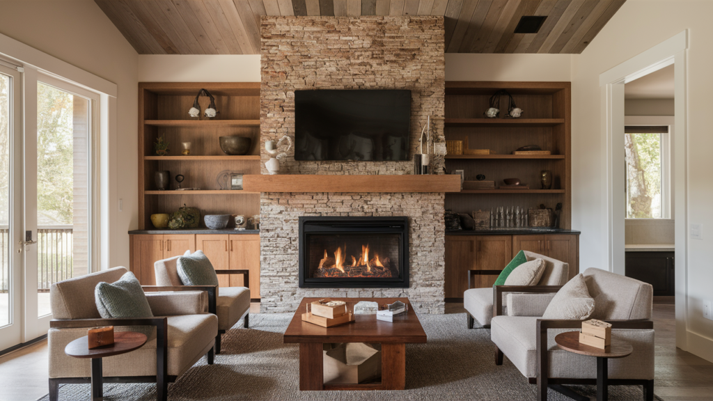 A Fireplace Design A Stylish And Eco-friendly Touch To The Space