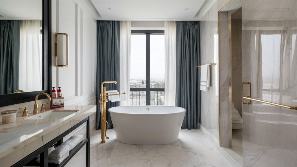 A Luxurious Guest Room With An En-suite Bathroom