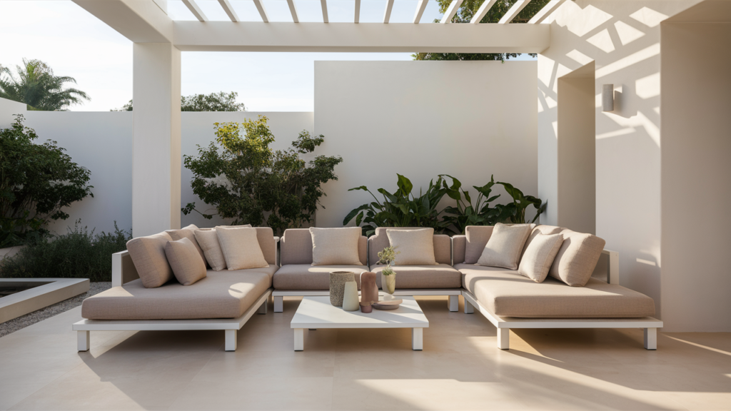 A Minimalist Patio With A Low-profile Sectional