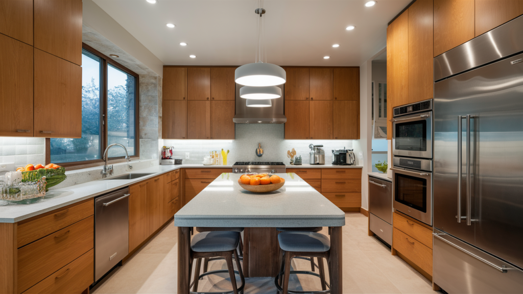 A Modern Eco-friendly Kitchen With Cabinets