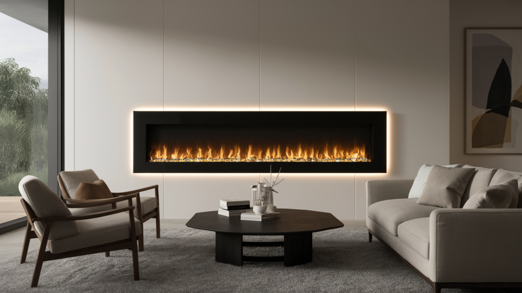 A Modern, Wall-mounted Electric Fireplace