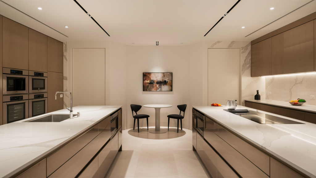 A pristine, modern kitchen