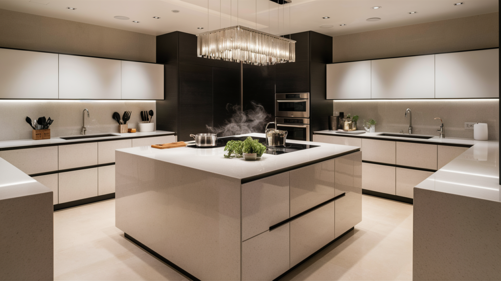 A sleek and contemporary kitchen design