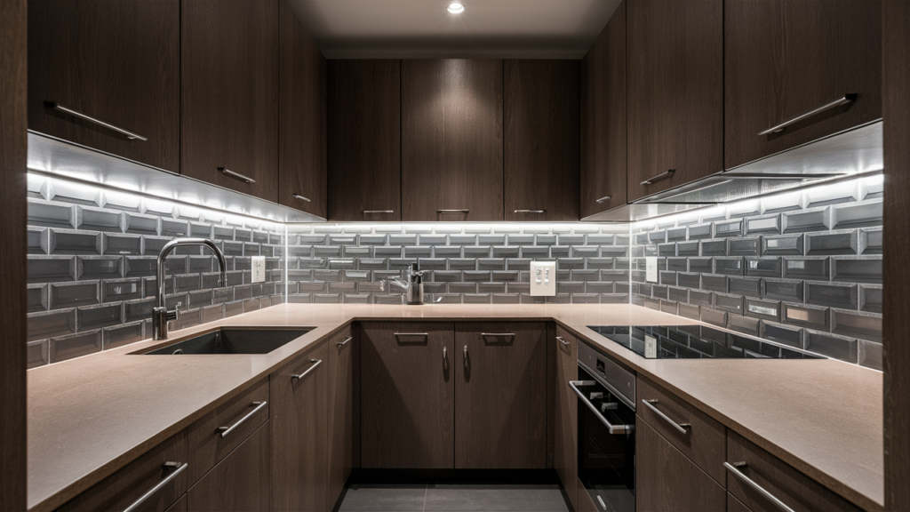 A sleek and modern galley kitchen design that maximizes space