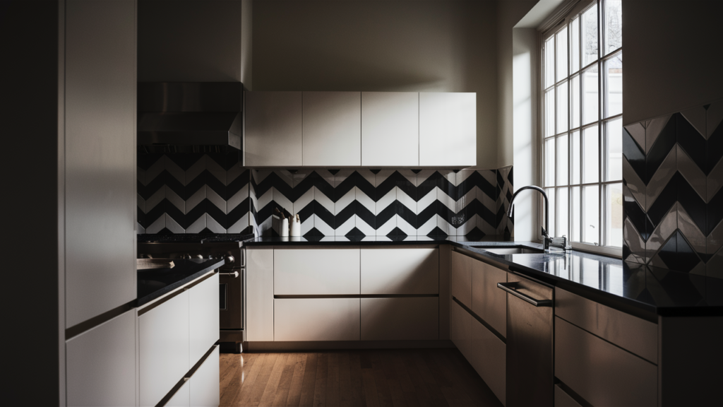 A stunning minimalist kitchen showcasing a sleek