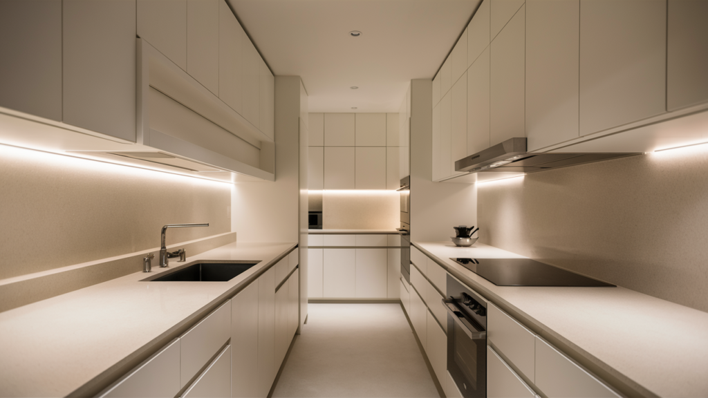 A stunning, modern kitchen with sleek minimalist design