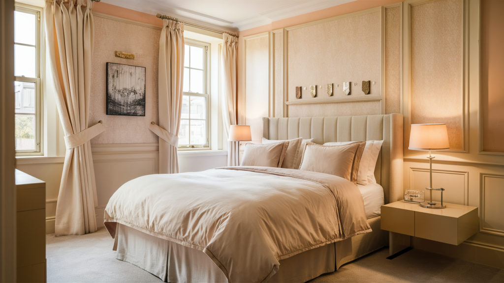 A warm and inviting guest bedroom