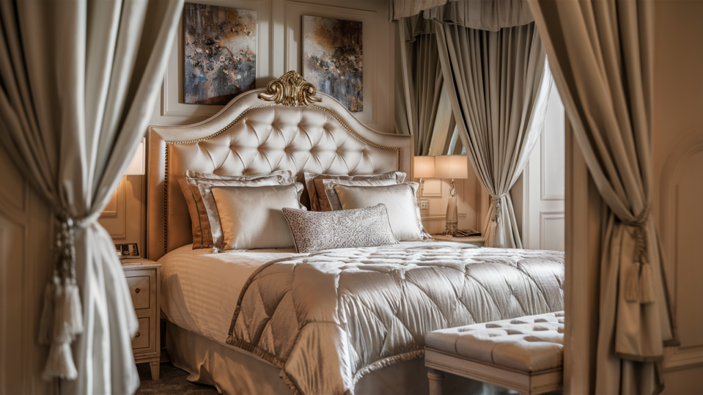 An Exquisite Image Of A Luxurious Guest Room