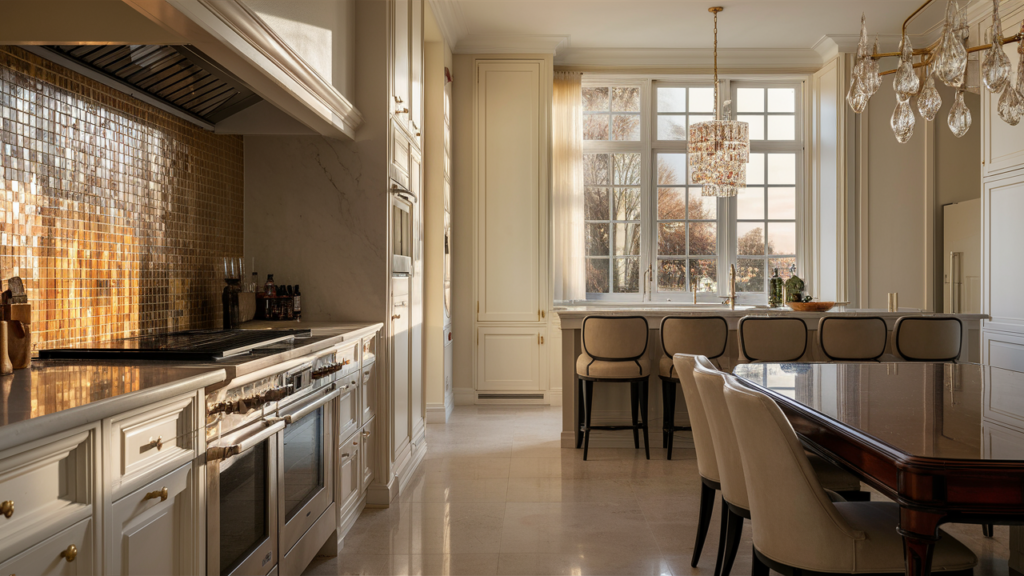 An exquisite photo of an elegant luxury kitchen