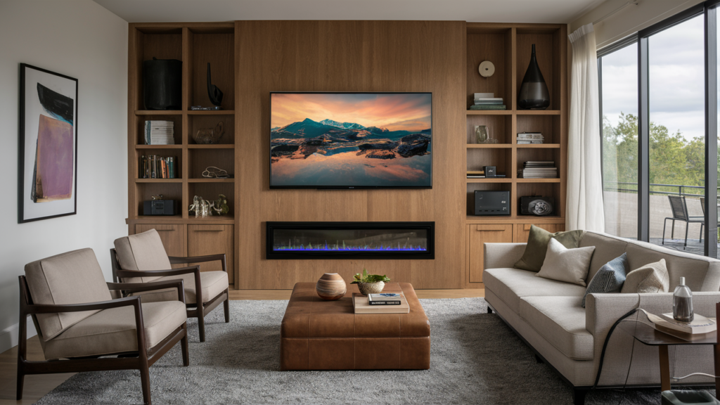 Built-in Electric Fireplace With Media Console