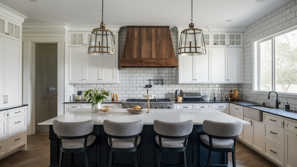 Classic White Subway Tiles With Dark Grout