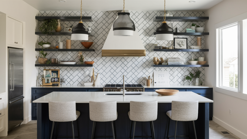 Herringbone Pattern Subway Tiles Install tiles