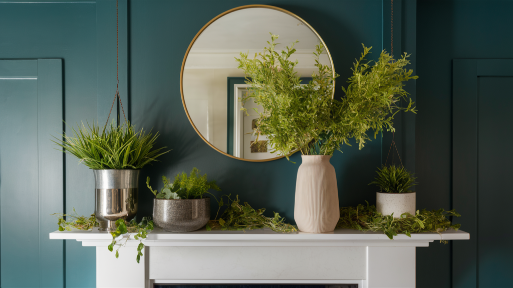 Incorporate Greenery and Plants Add fresh greenery, faux plants