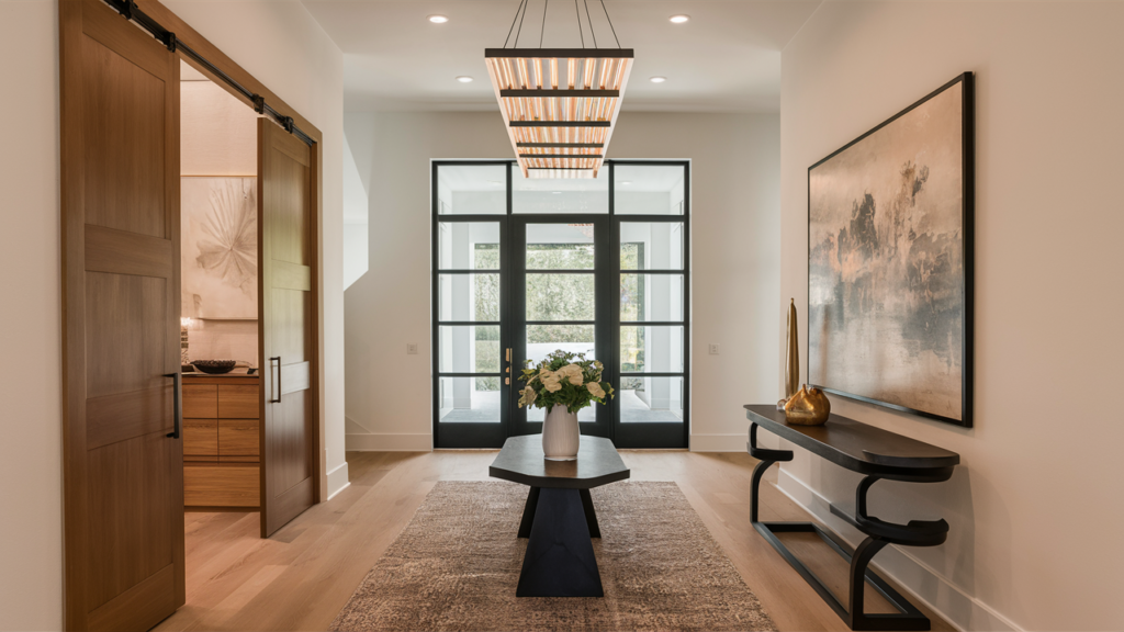 Linear Chandelier With A Long Hall Room