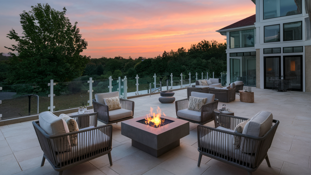 Luxury Patio With Gas Fire Pit