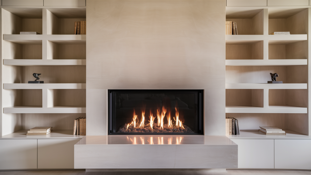 Modern fireplace with sleek