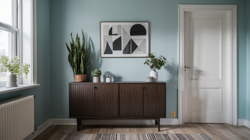 Scandi-inspired Hall Room With Minimalistic Plant