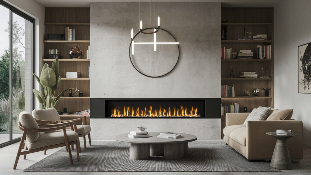 Sleek Linear Gas Fireplace With A Minimalist Design