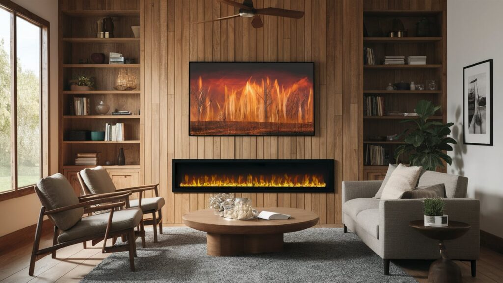 Wall-mounted electric fireplace