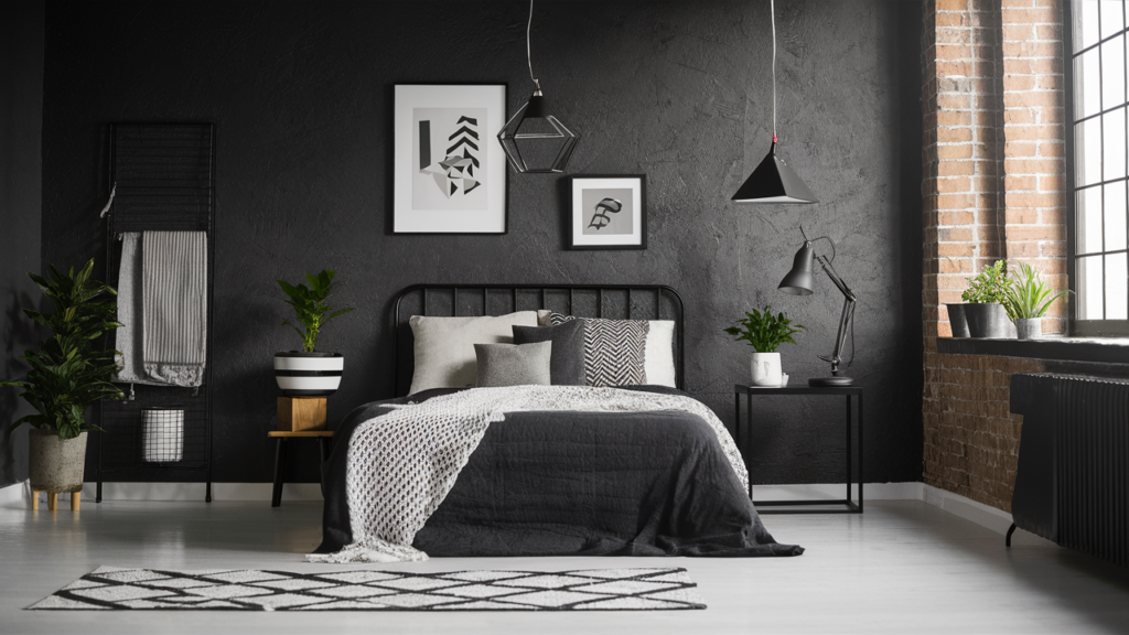 A Modern Geometric Lamp, Surrounded By Monochrome Decor