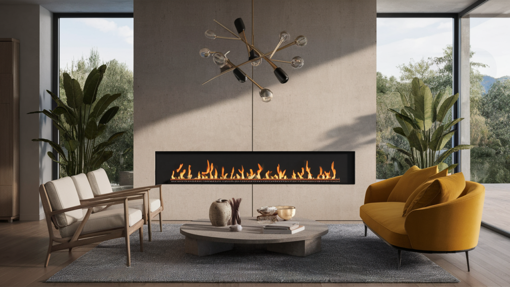 Gas Fireplace With A Minimalist Design