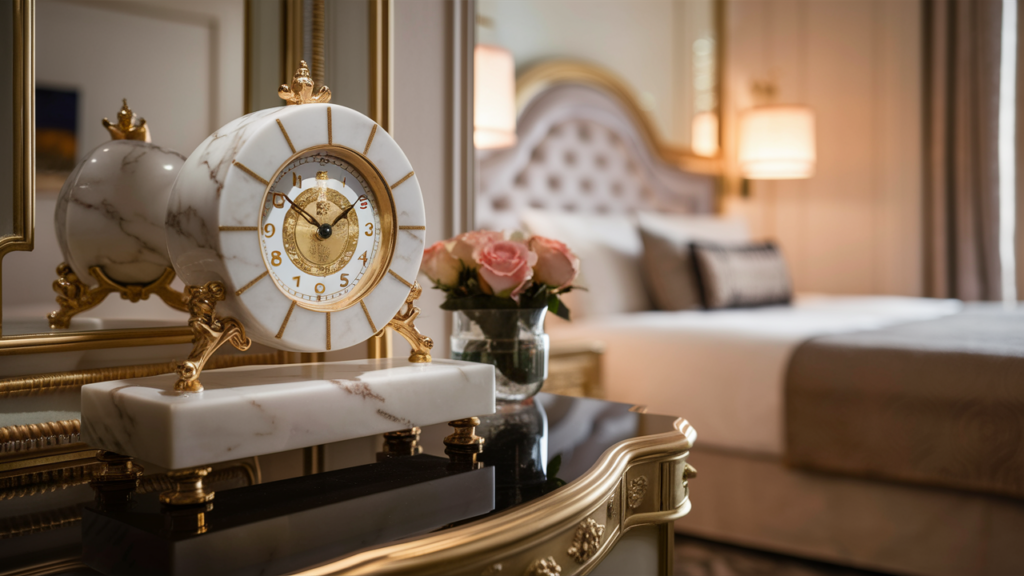 Guest Room Features An Exquisite Marble Analog Clock