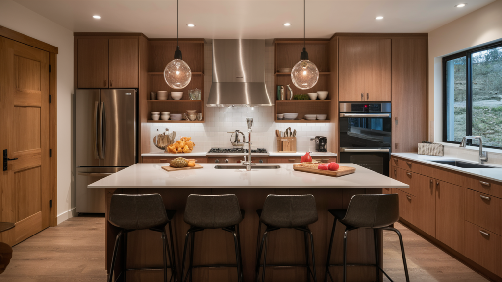 Kitchen With A Quiet Energy-saving Dishwasher