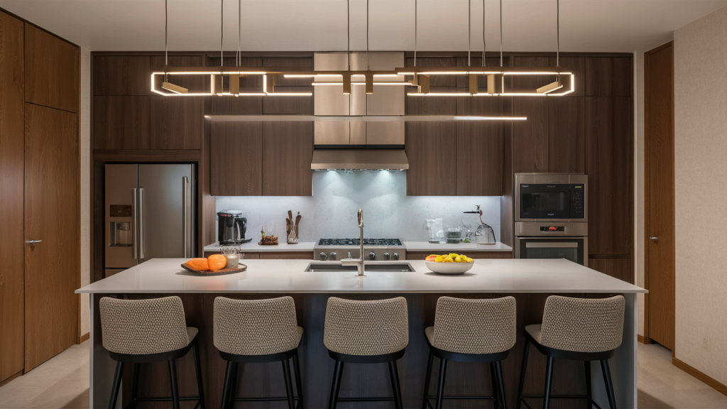 Kitchen With Solar-powered Led Lighting