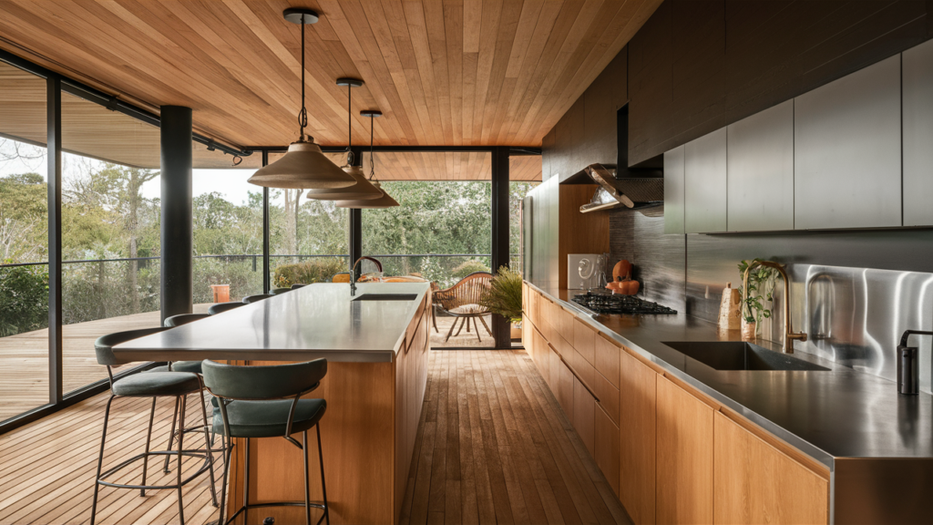 Minimalist Kitchen With Recycled Aluminum Countertops