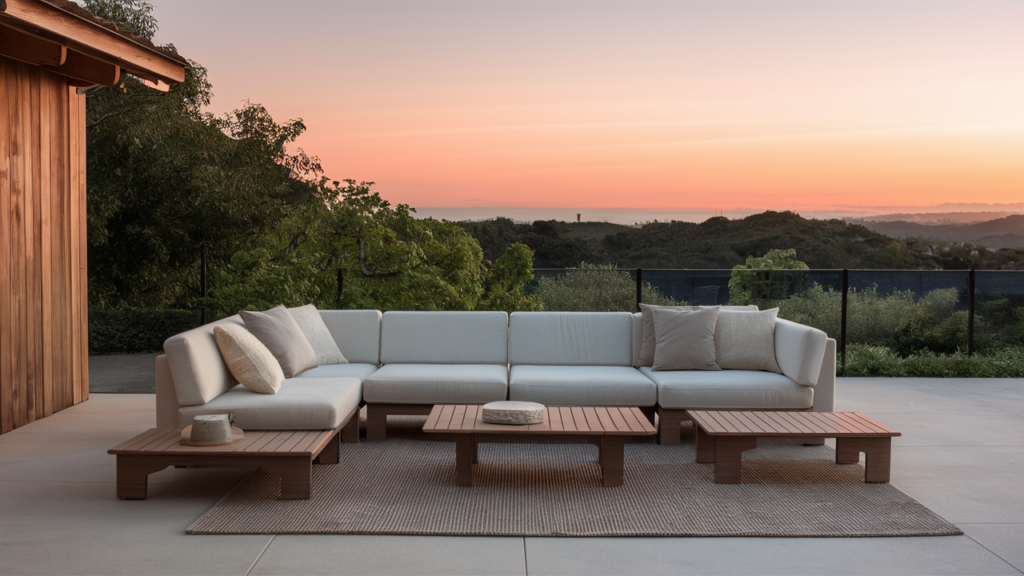 Patio With A Low-profile Sectional, Neutral Cushions