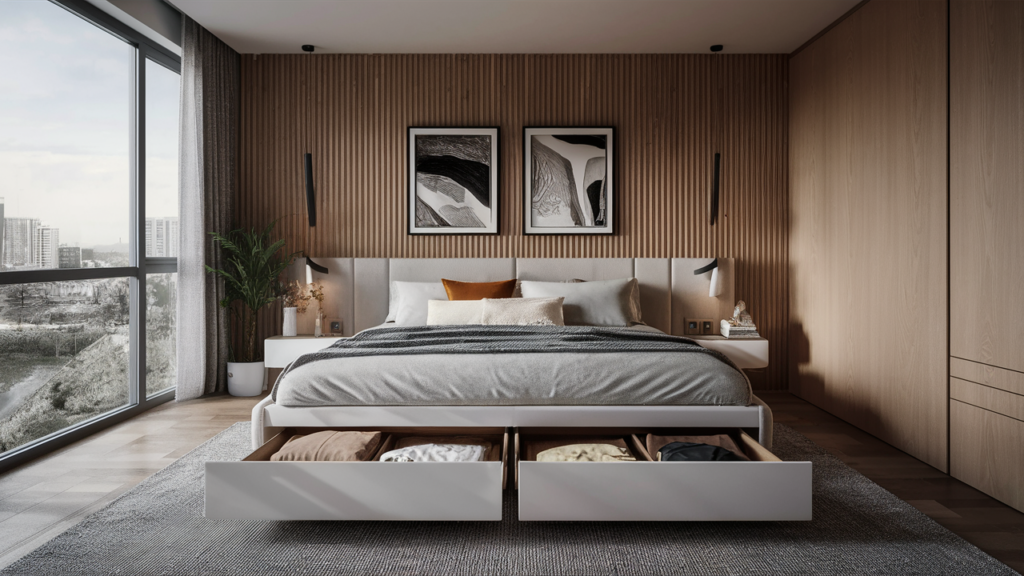 Under-bed Drawers In White Wood