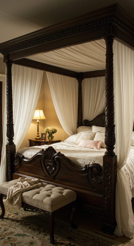 A Victorian-style Four-poster Bed