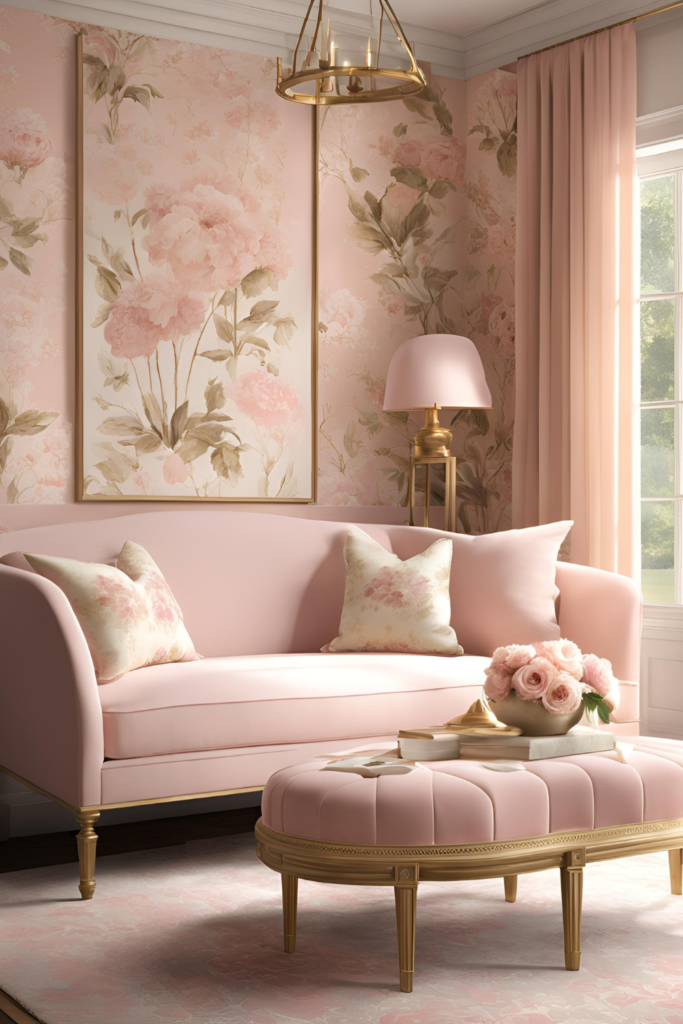 A Color Palette Of Blush Pink Room