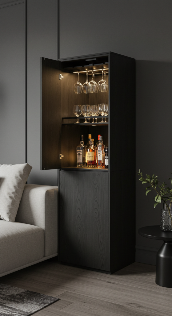 A Compact And Functional Bar Cabinet