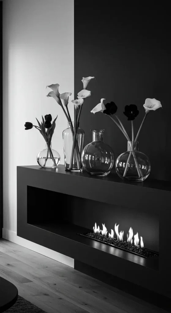 A Contemporary Mantle With Floating Shelves